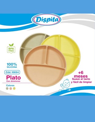 PLATO DE SILICONA CON DIVISIONES. DISPITA