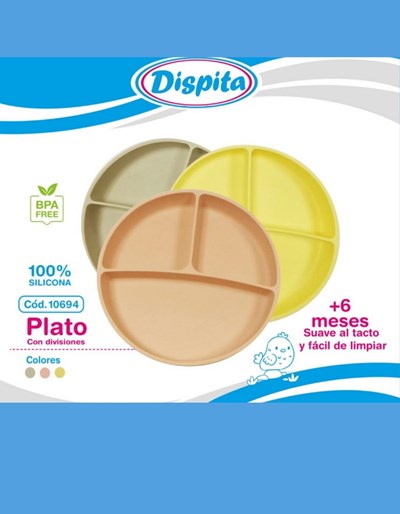 PLATO DE SILICONA CON DIVISIONES. DISPITA