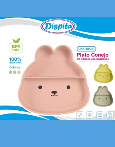 PLATO CONEJO DE SILICONA. DISPITA