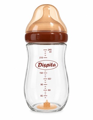 MAMADERA DE VIDRIO PREMIUM CON SISTEMA ANTICOLICOS EN LA BASE. DISPITA