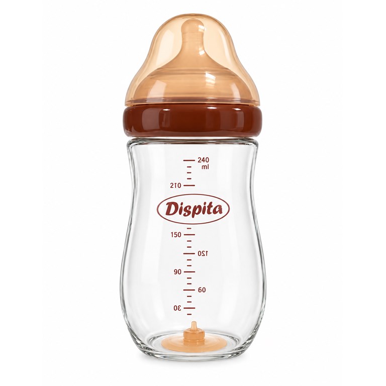 MAMADERA DE VIDRIO PREMIUM CON SISTEMA ANTICOLICOS EN LA BASE. DISPITA