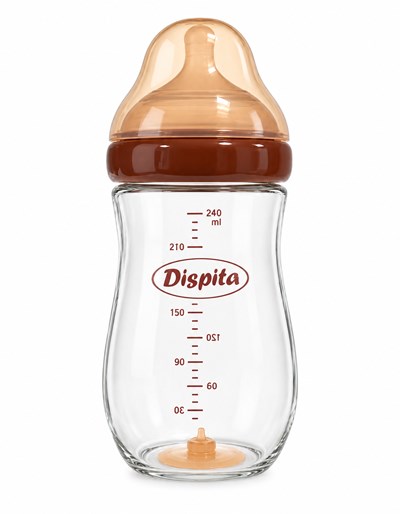 MAMADERA DE VIDRIO PREMIUM CON SISTEMA ANTICOLICOS EN LA BASE. DISPITA