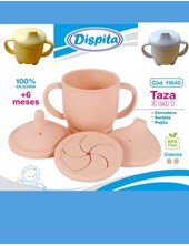 TAZA DE SILICONA TRIPLE USO: CEREALERA, CON PAJITA Y SORBITO. DISPITA