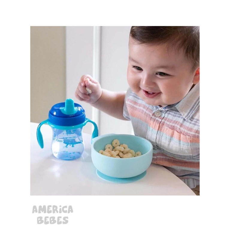 BOWL SILICONA ROSA 6 MESES + CHICCO