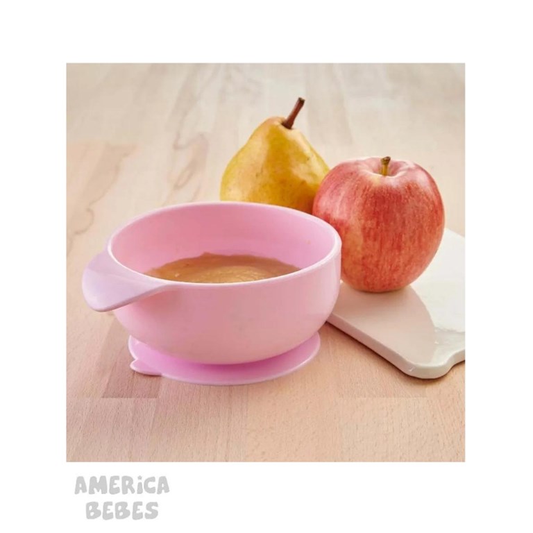 BOWL SILICONA ROSA 6 MESES + CHICCO