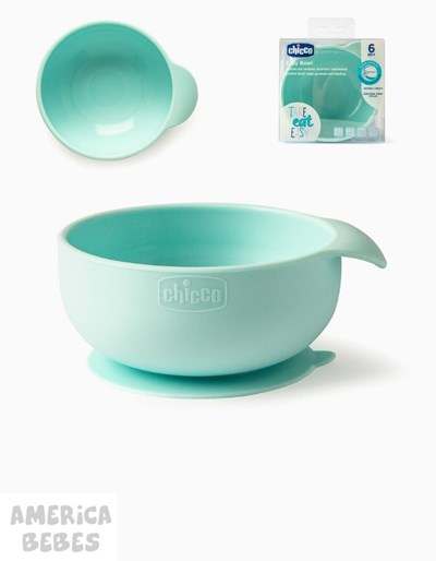 BOWL SILICONA CELESTE 6 MESES + CHICCO