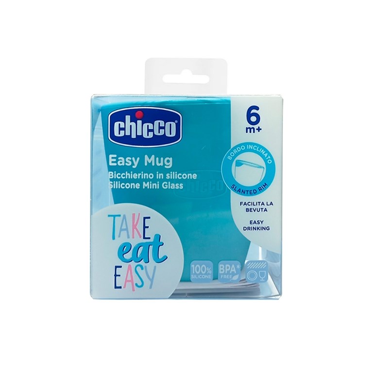 PRIMER VASO SILICONA CELESTE. CHICCO