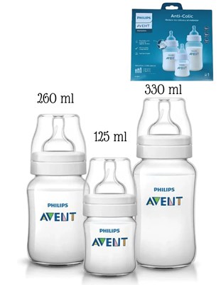SET DE MAMADERAS POR 3 (125-260-330ML) ANTICOLIC REFRESH. AVENT