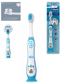CEPILLO DE DIENTES CON TAPITA Y SOPAPA +3 AÑOS NENE. CHICCO