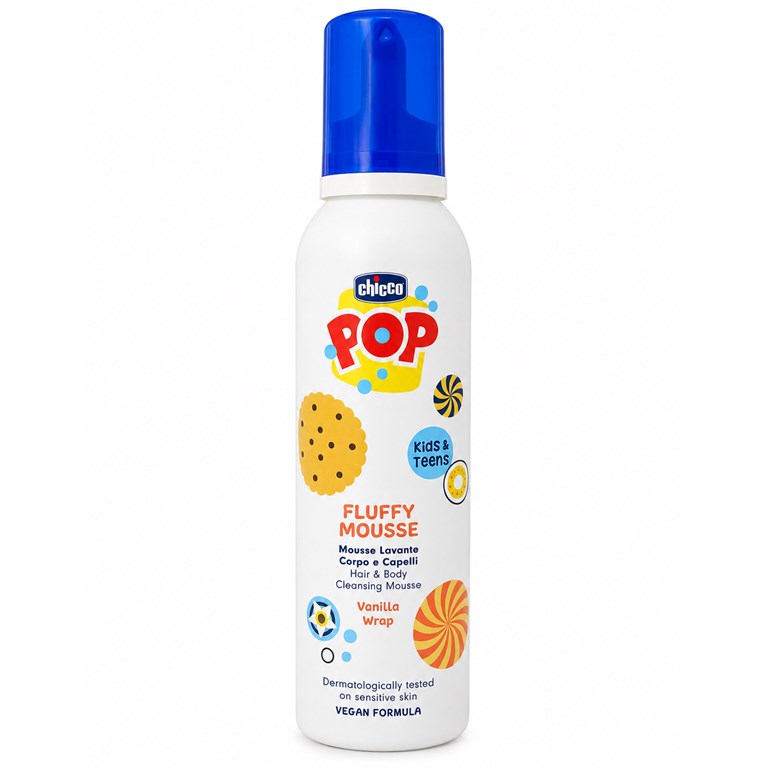 MOUSSE ESPONJOSO PELO Y CUERPO. VAINILLA 200 ML. FORMULA VEGANA. CHICCO