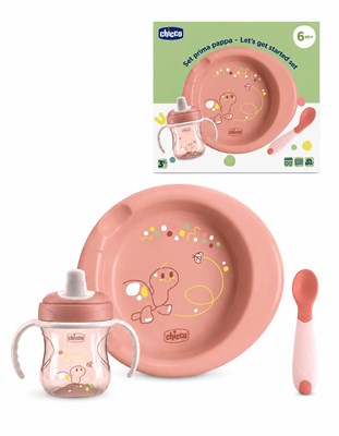 SET ALIMENTACIÓN PLATO, VASO Y CUCHARA. NENA +6M. CHICCO
