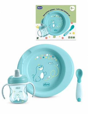 SET ALIMENTACION PLATO, VASO Y CUCHARA. NENE +6M. CHICCO