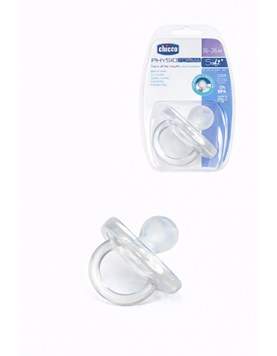 CHUPETE DE SILICONA  PHYSIO SOFT 16-36m X1 TRANSLICIDO. CHICCO