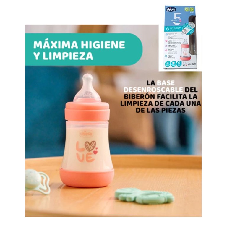 MAMADERA ROSA PERFECT 5 150ML 0+ FLUJO LENTO CHICCO