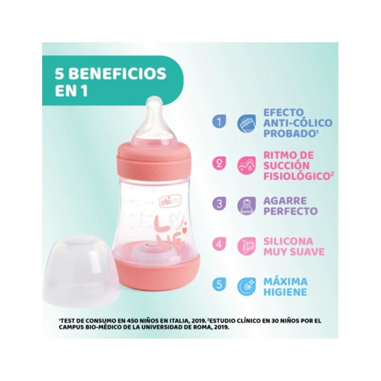 MAMADERA ROSA PERFECT 5 150ML 0+ FLUJO LENTO CHICCO