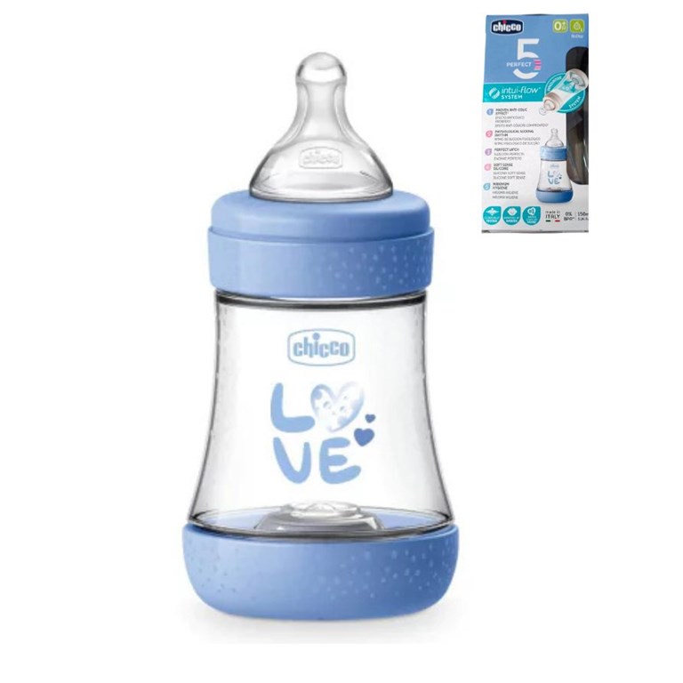 MAMADERA CELESTE PERFECT 5 150ML 0+ FLUJO LENTO CHICCO