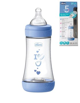 MAMADERA CELESTE PERFECT 5 240ML 2+ FLUJO MEDIO CHICCO