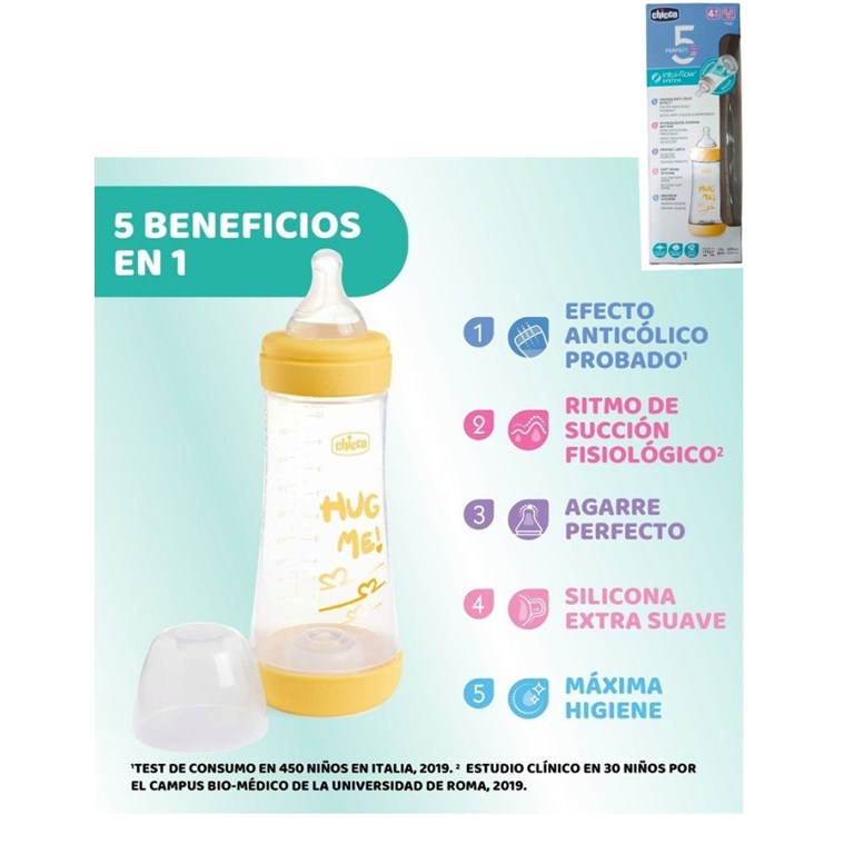 MAMADERA PERFECT 5 300ML 4+ FLUJO RAPIDO CHICCO