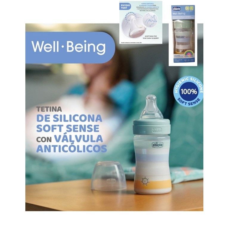 MAMADERA WAELL BEING 150ML 0M+ FLUJO LENTO VERDE CHICO