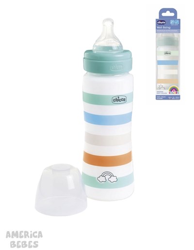 MAMADERA WELL BEING 250ML 2M+ FLUJO MEDIO VERDE CHICCO