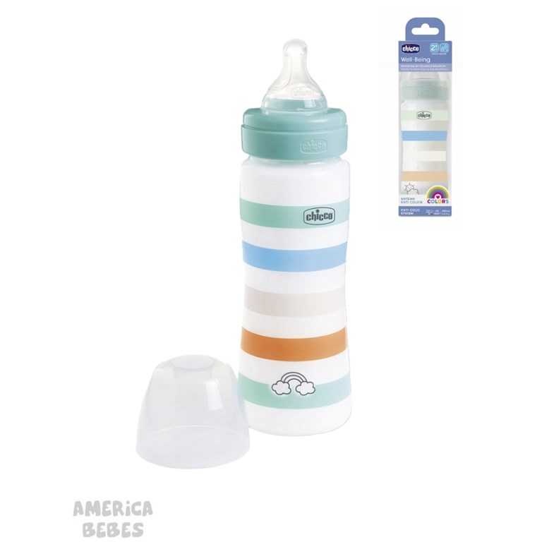 MAMADERA WELL BEING 250ML 2M+ FLUJO MEDIO VERDE CHICCO