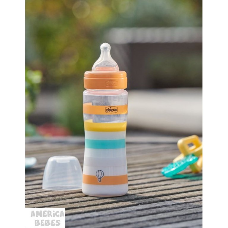 MAMADERA WELL BEING 250ML 2M+ FLUJO MEDIO NARANJA CHICCO