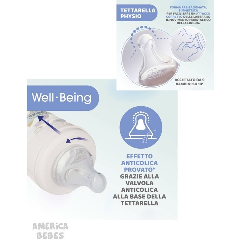 MAMADERA WELL BEING 330ML 4M+ FLUJO RAPIDO VERDE CHICCO