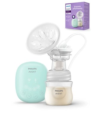 Sacaleche. Extractor de leche eléctrico Philips Avent. Cuenta con 4 niveles de estimulación y 4 de extracción, guarda función memoria, almohadilla de silicona, es fácil de limpiar y armar. Su diseño compacto.Incluye: tubo de silicona, cable USB-C, biberón Natural de 125 ml, kit de extracción con tapa de rosca y unidad motora. AVENT