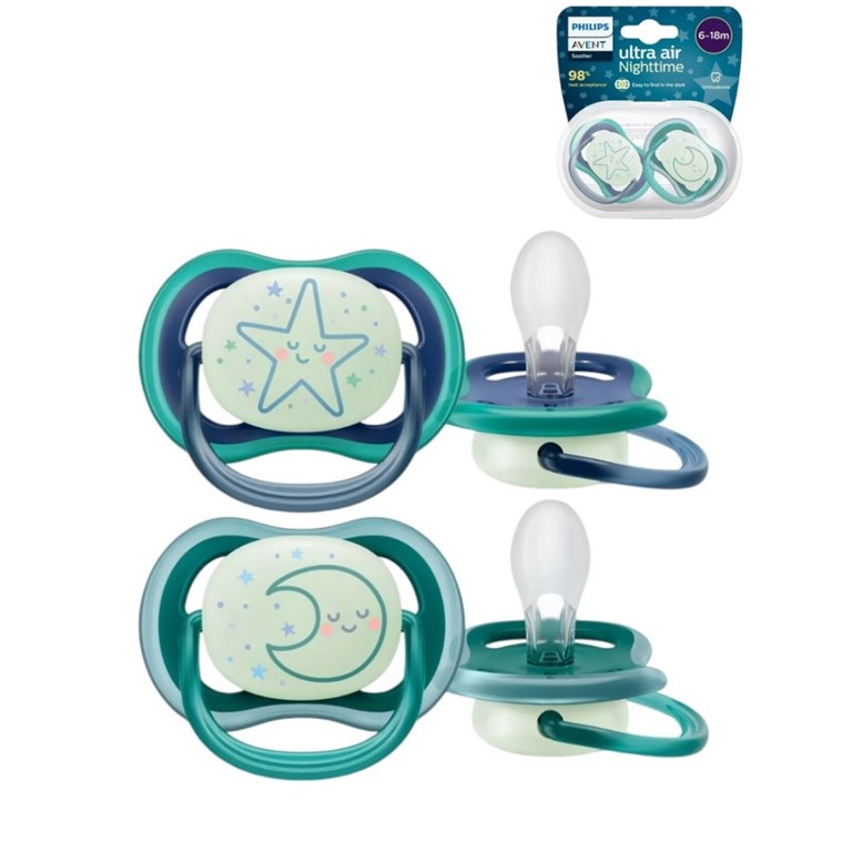 CHUPETE ULTRA AIR DECO NIGHTIME 6-18m NENE x2. AVENT