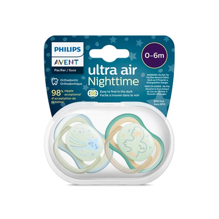 CHUPETE ULTRA AIR Deco NIGHTIME 0-6m NENE x2. AVENT