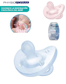 CHUPETE SILICONA PHYSIO SOFT LISO NENA 0-6m x1. CHICCO