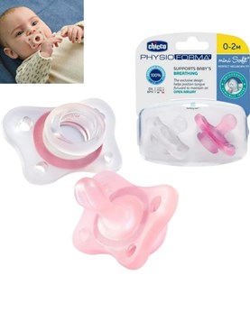CHUPETES MINI SOFT 0-2m NENA LISO x2 . CHICCO