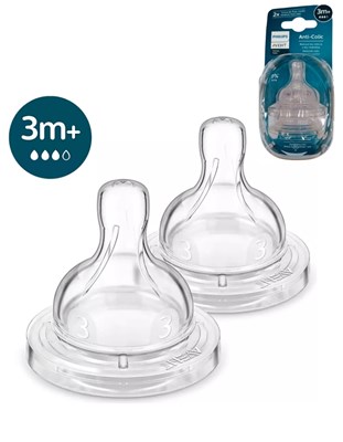 TETINAS 3M+ POR 2 UNIDADES ANTICOLIC REFRESH FLUJO MEDIO. AVENT