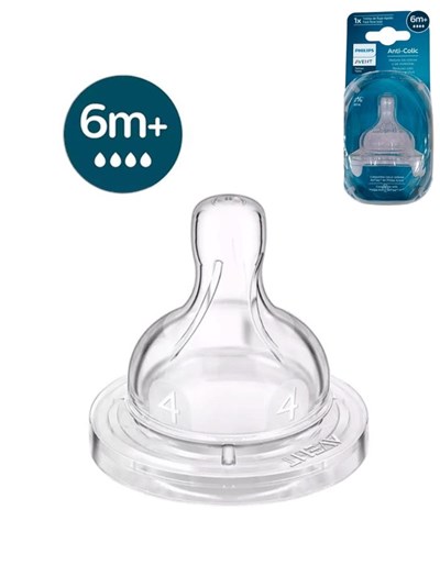 TETINAS 6M+ POR  1 UNIDAD ANTICOLIC REFRESH FLUJO RAPIDO. AVENT