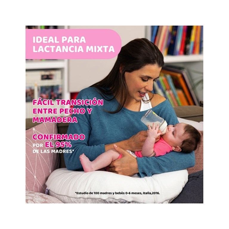 NUEVA MAMADERA NATURAL FEELING 150ML 0+ FLUJO LENTO TRANSPARENTE CHICCO