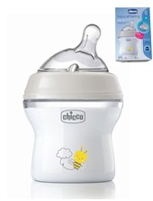 NUEVA MAMADERA NATURAL FEELING 150ML 0+ FLUJO LENTO TRANSPARENTE CHICCO