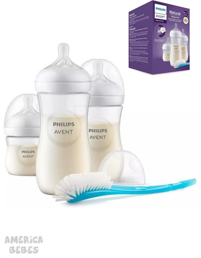 SET 3 MAMADERAS NATURAL RESPONSE: ( 125 ML./ 260 ML./ 330 ML. + CEPEILLO) AVENT
