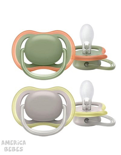 SET 2 CHUPETES ULTRA AIR 6/18 MESES LISO AVENT