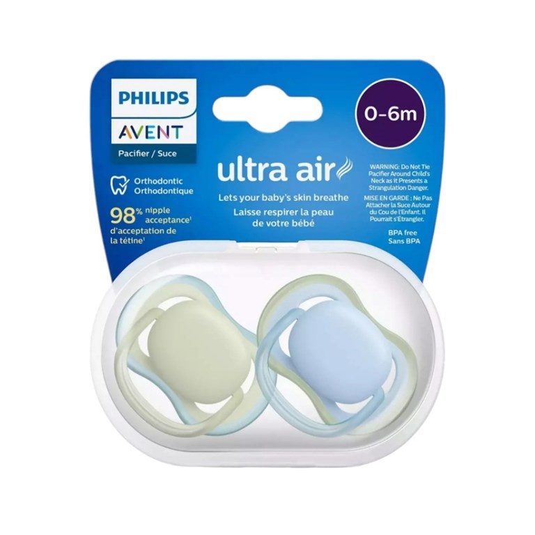 PROMO!  CHUPETE ULTRA AIR LISO 0-6m NENE x2. AVENT