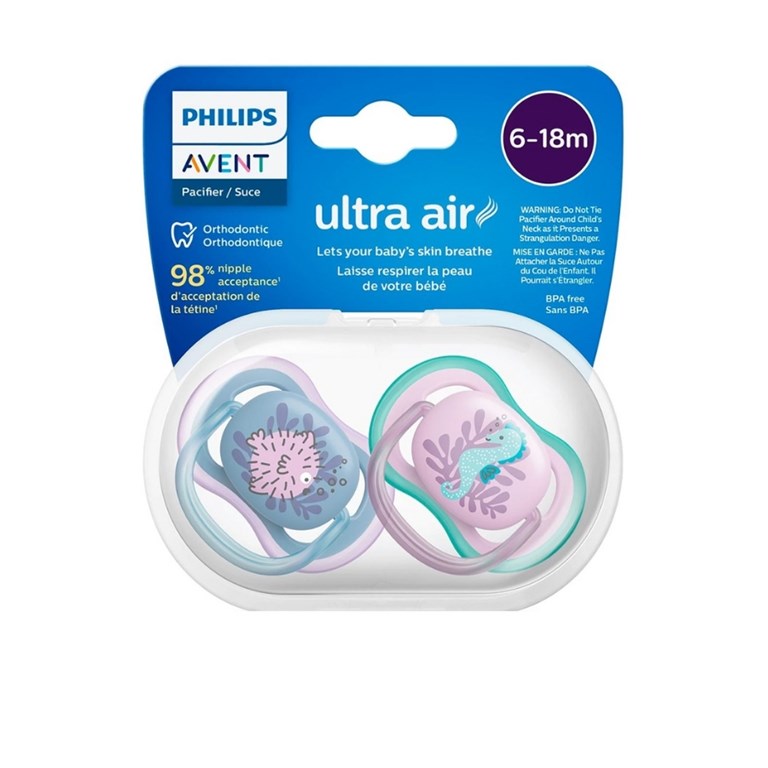 CHUPETES ULTRA AIR Deco 6-18m NENA x2. AVENT