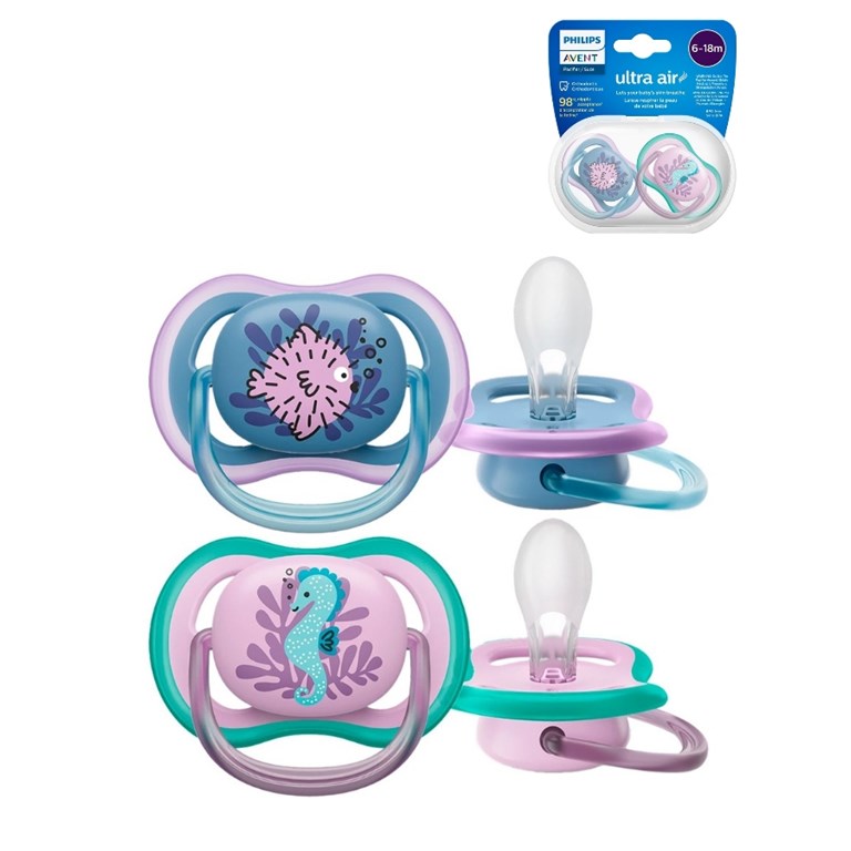 CHUPETES ULTRA AIR Deco 6-18m NENA x2. AVENT