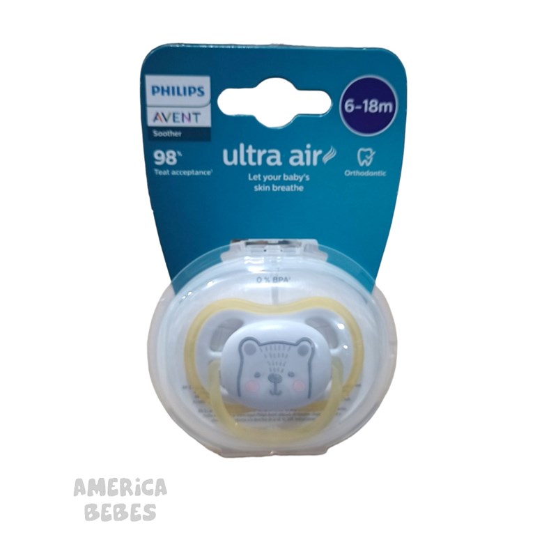 CHUPETE ULTRA AIR DECO OSO 6 A 18 MESES AVENT