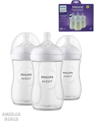SET MAMADERAS NATURAL RESPONSE 260 ML. X 3  UNIDADES AVENT