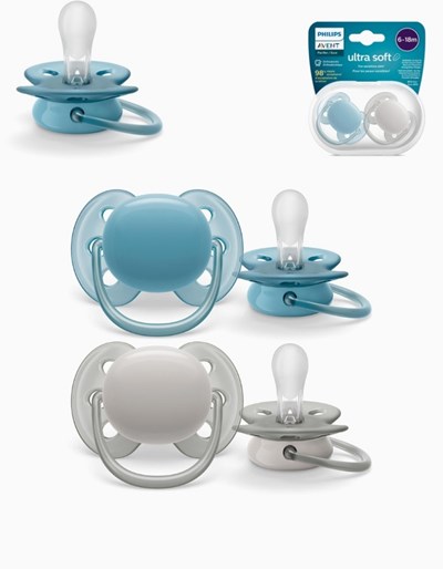 CHUPETE ULTRA SOFT LISO 6-18M NENE x2. AVENT