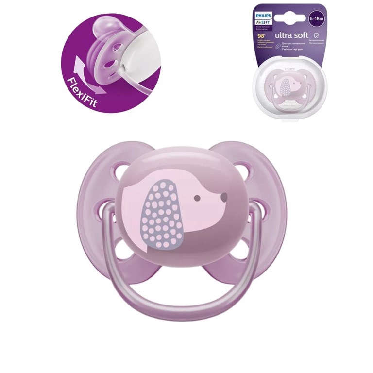 CHUPETE ULTRA SOFT DECO PREMIUM 6-18m NENA x1. AVENT