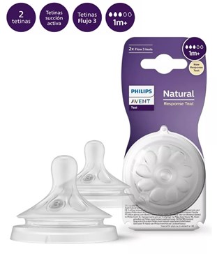 TETINAS NATURAL 1M+ POR 2 UNIDADES RESPONSE FLUJO MEDIO. AVENT