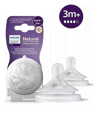 TETINA NATURAL 3M+  POR 2 UNIDADES RESPONSE FLUJO RAPIDO. AVENT