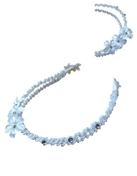 Tiara doble perlada c/strass.