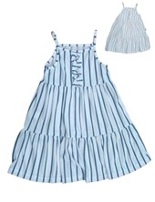 Vestido de algodon rayado nena.Poninos
