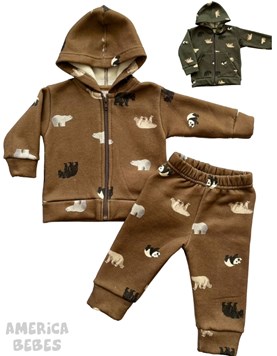 CONJUNTO BEBE FRISA ESTAMPADO OSOS PONINOS